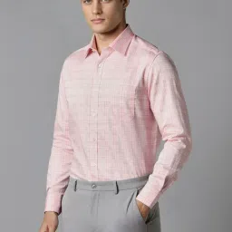 Louis Philippe Pink Regular Fit Checks Shirt image 3