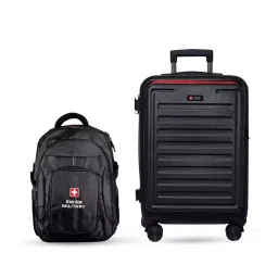 SWISS MILITARY Primus 44 L & 24 L Black ABS Trolley Bag & Laptop Bag Combo, HTL120_LBP58 image 2