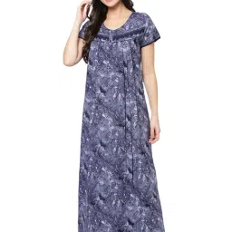 Sweet Dreams Navy Printed Nighty-picture-22
