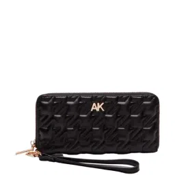 Anne Klein Black Quilted Zip Around Wallet For Women-image-10