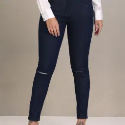 U.S. Polo Assn. Dark Blue Distressed Skinny Fit Mid Rise Jeans-picture-38