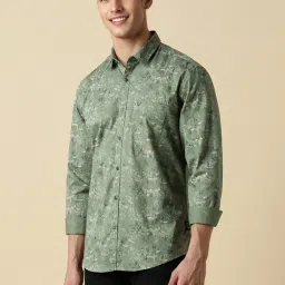 Allen Solly Green Regular Fit Printed Shirt image 3