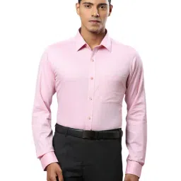 Raymond Pink Cotton Slim Fit Self Pattern Shirts-picture-19