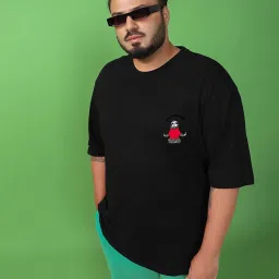 Bewakoof Black Oversized Fit Graphic Printed T-Shirt image 3
