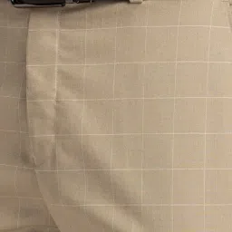 Raymond Beige Contemporary Fit Check Flat Front Trousers image 4