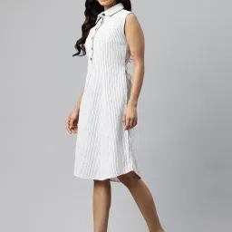 Cottinfab White Striped A Line Dress image 3