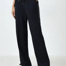 studiofit women Studiofit by Westside Dark Teal Textured High-Rise Track Pants-picture-15