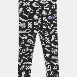 Puma Girls Black Cotton Printed Leggings-image-14