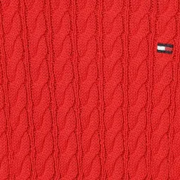 TOMMY HILFIGER Fierce Red Solid Regular Fit Pullover image 3