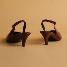 Eridani Women's Violet Maroon Back Strap Stilettos image 3