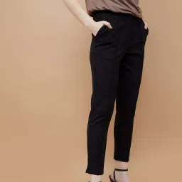 Code By Lifestyle Black Regular Fit Trousers image 3