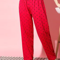 FIT N FAME Women Hearts Printed Lounge Pants-picture-11