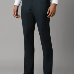 Louis Philippe Navy Slim Fit Trousers image 3