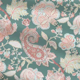 MYTRIDENT Green & Pink Floral 144 TC King Bedsheet with 2 Pillow Covers image 2