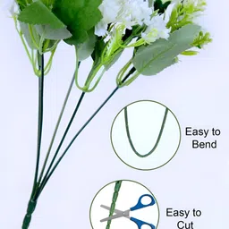 Homesake White 2 Pieces Carnation Artificial Flowers image 3
