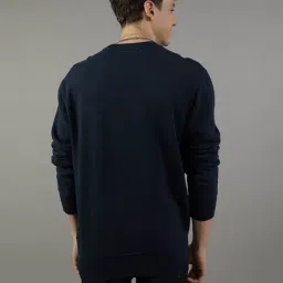 American Eagle Navy Regular Fit Printed Sweatshirt image 2