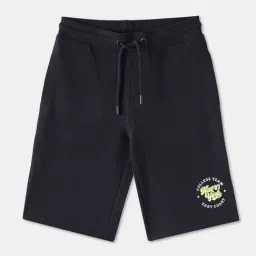 R&B Boys Navy Blue Cotton Embroidery Shorts-picture-19