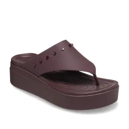 Crocs Women's Brooklyn Cherry Red Wedge Flip Flops image 3