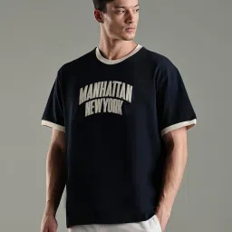 Tommy Hilfiger Navy Cotton Comfort Fit Printed T-Shirt image 3