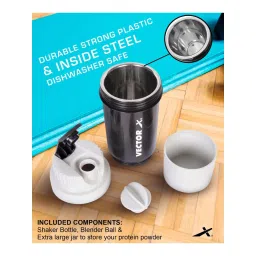 Vector X Thunder Steel Shaker Bottle for Protein Shake (700 ml) image 4