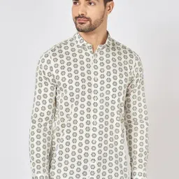 Byford By Pantaloons White Cotton Slim Fit Printed Shirt-picture-26