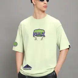 Bewakoof Official Marvel Merchandise Green Oversized Graphic T-Shirt-picture-19