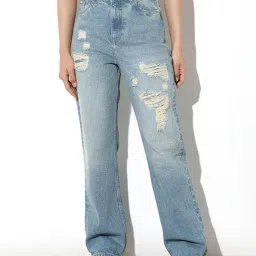 Only Blue Cotton Solid High Rise Jeans-picture-26