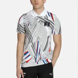 Puma White Cotton Regular Fit Printed Polo T-Shirt-image-56