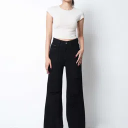 ZUYA Women Wide Leg High-Rise Light Fade Jeans-picture-11