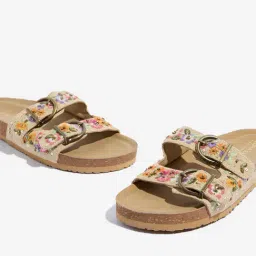 LUNA BLU by Westside Multicolour Floral Design Sandals image 3