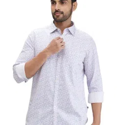 Parx Pink Slim Fit Printed Shirt-image-0
