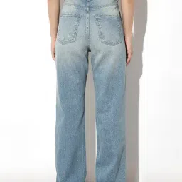 Only Blue Cotton Solid High Rise Jeans image 2