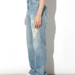 Only Blue Cotton Solid High Rise Jeans image 3