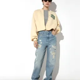 Only Blue Cotton Solid High Rise Jeans image 4