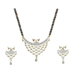 Sitashi Gold-Plated Alloy American Diamond Necklace & Earrings-picture-30