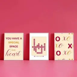 Art Street White Engineered Wood Valentine Couples Wall Art Prints - Set of 3-picture-13