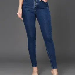 Miss Chase Blue Skinny Fit High Rise Stretchable Jeans-picture-38