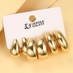 Jewels Galaxy Contemporary Half Hoop Earrings-picture-27