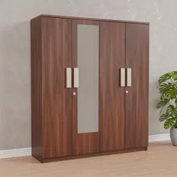 Nilkamal Rova Walnut Engineered Wood 4 Door Wardrobe-image-47
