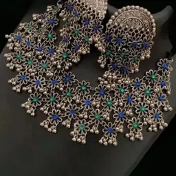 SZN Set Of 2 Artificial Stones Studded Oxidised Jewellery Sets-picture-22