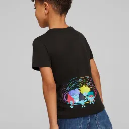 Puma Boys Black Cotton Printed T-Shirt image 2