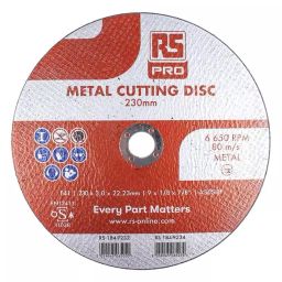RS PRO Aluminium Oxide Cutting Disc 230mm x 3mm Thick P120 Grit 5 in pack, 1849234-picture-38