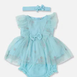 Allen Solly Kids Blue Cotton Printed Dress-image-27