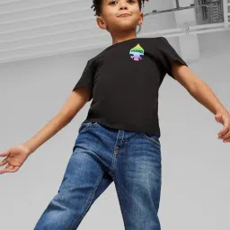 Puma Boys Black Cotton Printed T-Shirt image 5