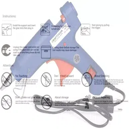 CRAFTYGUN 20 W Standard Temperature Mini Glue Gun with 40 Sticks Blue 7 mm Stick Diameter, BBLLUUEEMINI-40-STKKS image 5