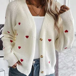 StyleCast Women Printed Cashmere Cardigan image 1