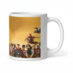 Mr UVD White & Beige Printed Ceramic Glossy Mug- 350 ml image 3