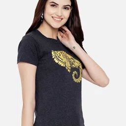 Tromko Women Pack of 2 Graphic Printed Round Neck Cotton Regular Fit T-shirts image 3