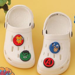 Marvel by Yellow Bee Solid PerforatedAvengers Clogs With Iron Man Hulk & Captain America Charms - White-picture-40