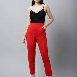 LEGITLOOKS Women Woolen Mid-Rise Trouser With 2 Pockets image 2